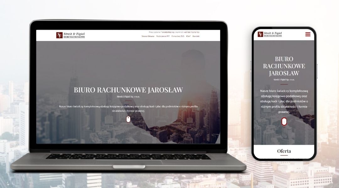 Strona www biura rachunkowego Streit i Fiegiel Jarosław